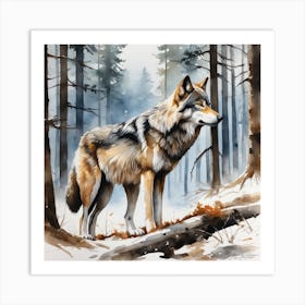 Wolf In The Woods 75 Art Print