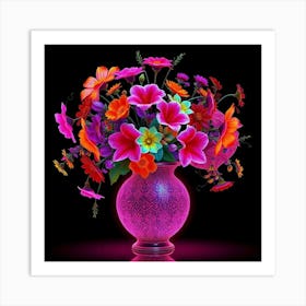 Pink Flowers In A Vase 2 Art Print