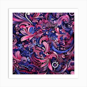 Abstract Floral Pattern 1 Art Print