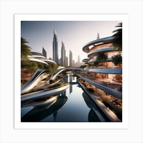 Futuristic City 291 Art Print