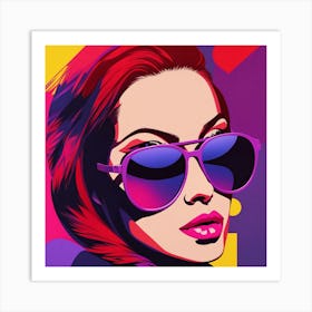 Portrait Of A Woman In Sunglasses 1 Art Print