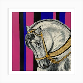 Horse With Bridle Art Print