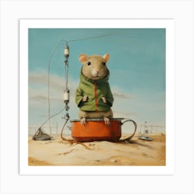 Rat In A Pot Art Print