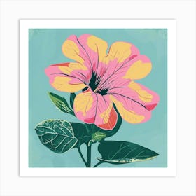 Petunia Square Flower Illustration Art Print