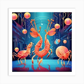 Chinese New Year - Shrimp Dance Art Print