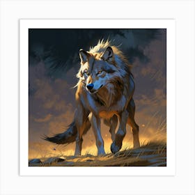 Wolf At steppes Art Print