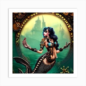 Steampunk Mermaid Art Print