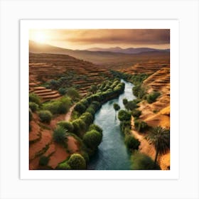 Desert Landscape In Morocco Art Print