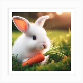 Rabbit With Carrot Art Print