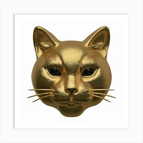 Gold Cat Mask Art Print