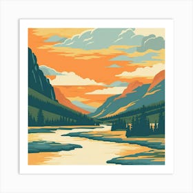 Sunset In The Mountains 7 Art Print