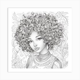 Afro Haired Girl 2 Art Print