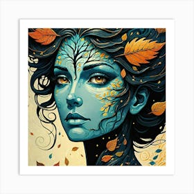 Autumn Woman Art Print