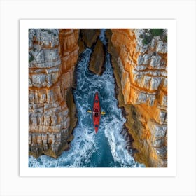 Kayaking In The Ocean Art Print