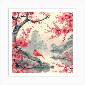 Asian Cherry Blossoms 1 Art Print