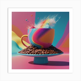 Rainbow Coffee Cup Art Print