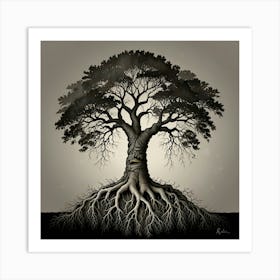 Leonardo Lightning Roots Art 1 Art Print