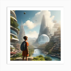 Futuristic City 260 Art Print