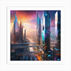 Futuristic Cityscape 100 Art Print