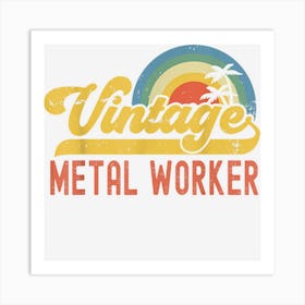 Metal Worker Vintage Sunset Profession Retro Job Title Art Print