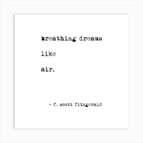 Breathing Dreams By Scott Fitzgerald Square Art Print
