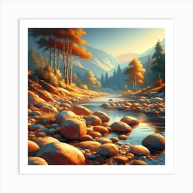 River In The Mountains 3 Art Print