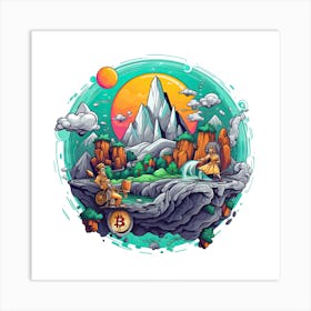 Bitcoin Illustration Art Print