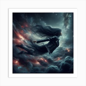 Girl In The Clouds Art Print