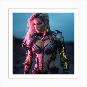 Futuristic lady Art Print