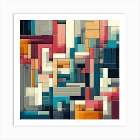 Abstract Squares Canvas Print Art Print