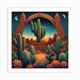 Cactus Arch Art Print