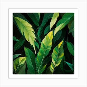 Tropical Leaves Background Art Print