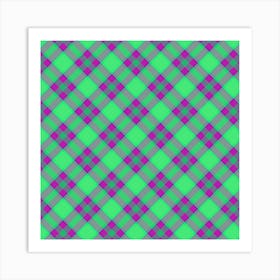 Green And Purple Plaid Art Print