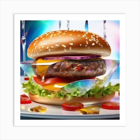 Burger In A Glass 2 Art Print