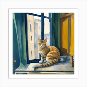 Cat By The Window 5 Art Print