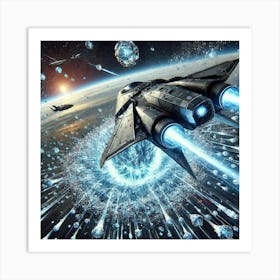 A High Tech, Sci Fi Scene Showing A Futuristic Sta Converted 2 Art Print