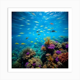 Coral Reef With Fishes 2 Art Print