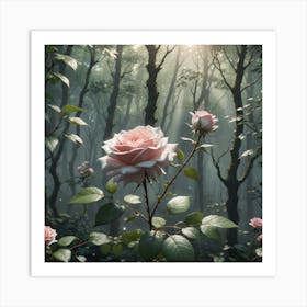 Roses In The Forest Art Print