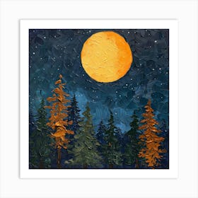 Moonlight In The Forest 3 Art Print