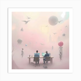 Day In The Office Art Print