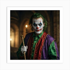 Joker In A Medieval Jester Costume Art Print