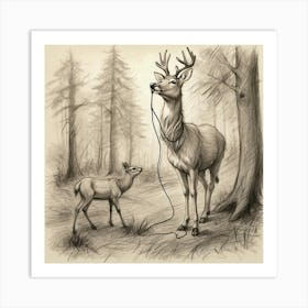 Deer In The Woods 137 Art Print