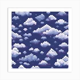 Pixel Clouds Art Print