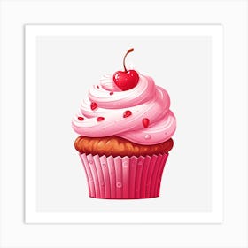 Cupcake With Cherry 15 Art Print