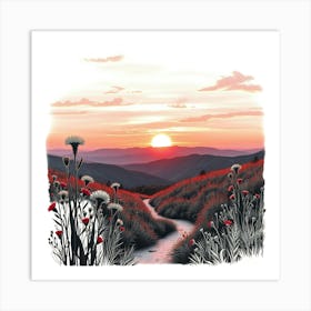 Sunset In The Mountains 46 Art Print