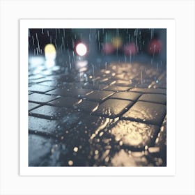 Rain On The Pavement Art Print