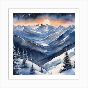 Snowy Mountains 20 Art Print