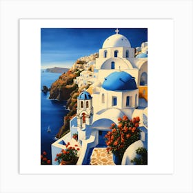 Oia at river Art Print