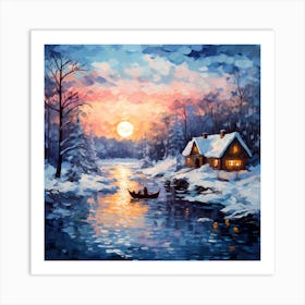 Yuletide Dreamscapes in Retro Art Print