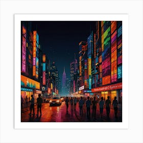 Cityscape At Night 2 Art Print